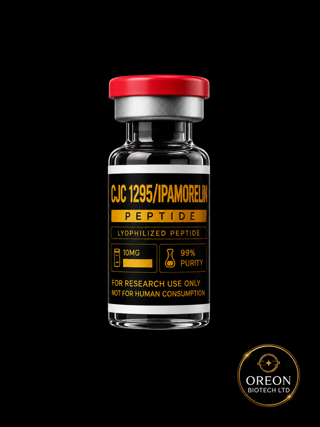 Oreon research vial presented in a controlled environment