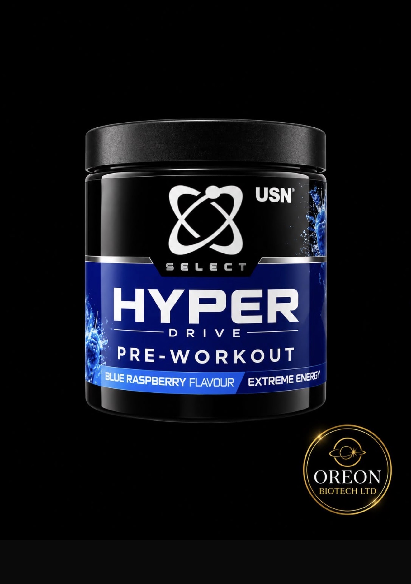 USN Select Hyper Drive Pre-Workout 150 g · Blue Raspberry research vial